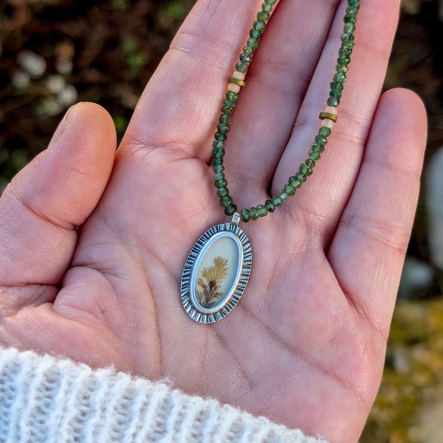 Colgante de plata con ágata dendrítica