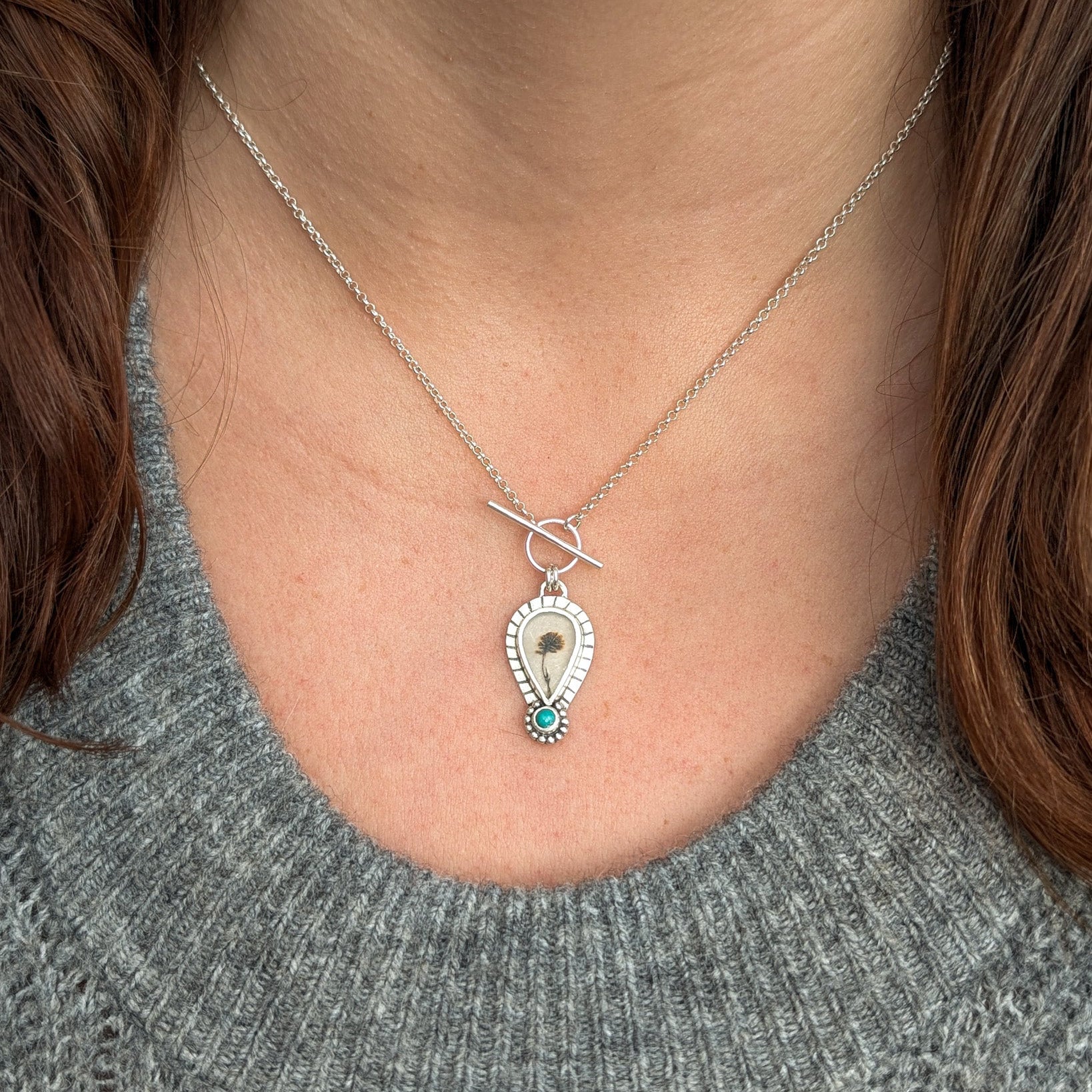 Colgante de plata con ágata dendrítica