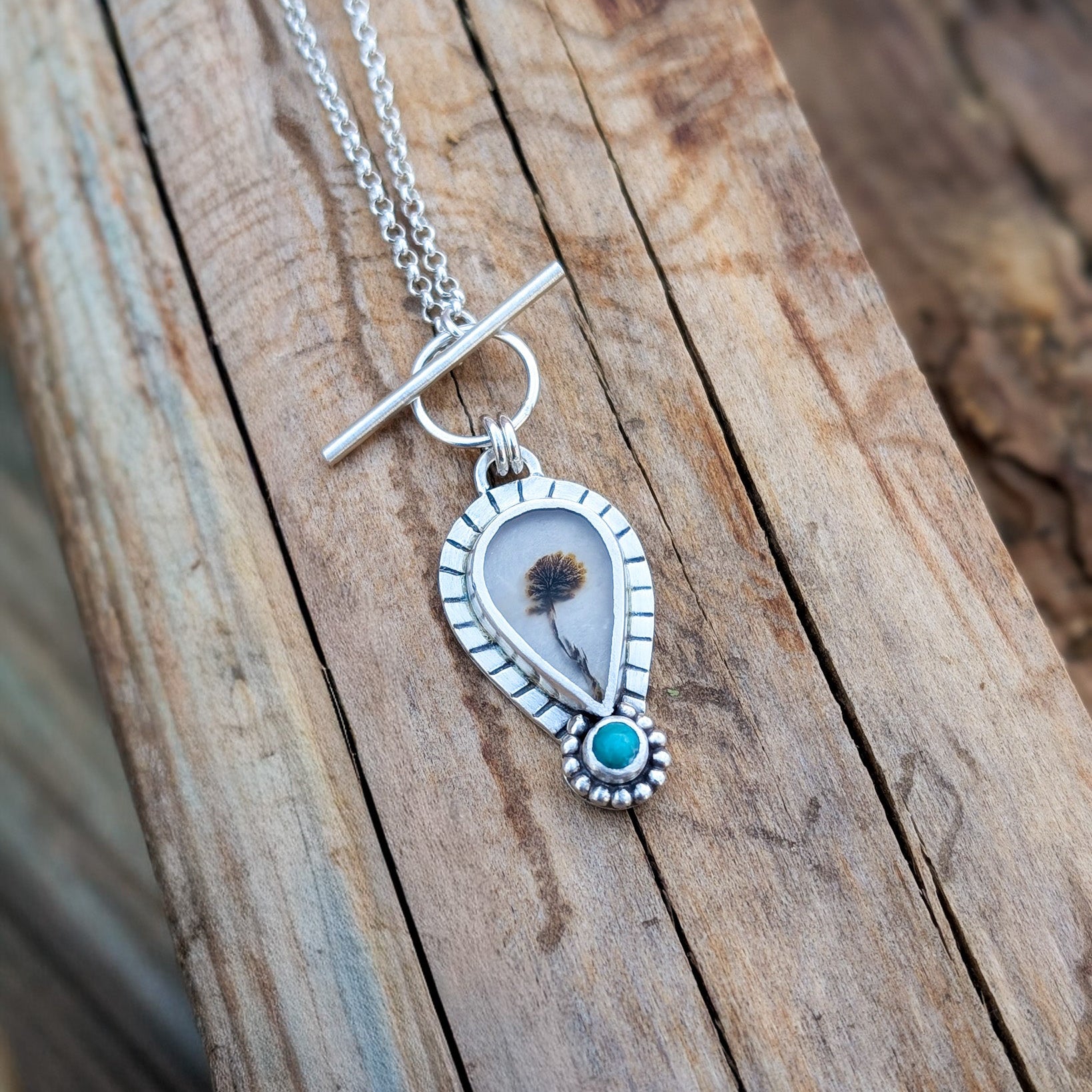 Colgante de plata con ágata dendrítica