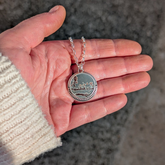 Colgante de plata con riolita dendritica