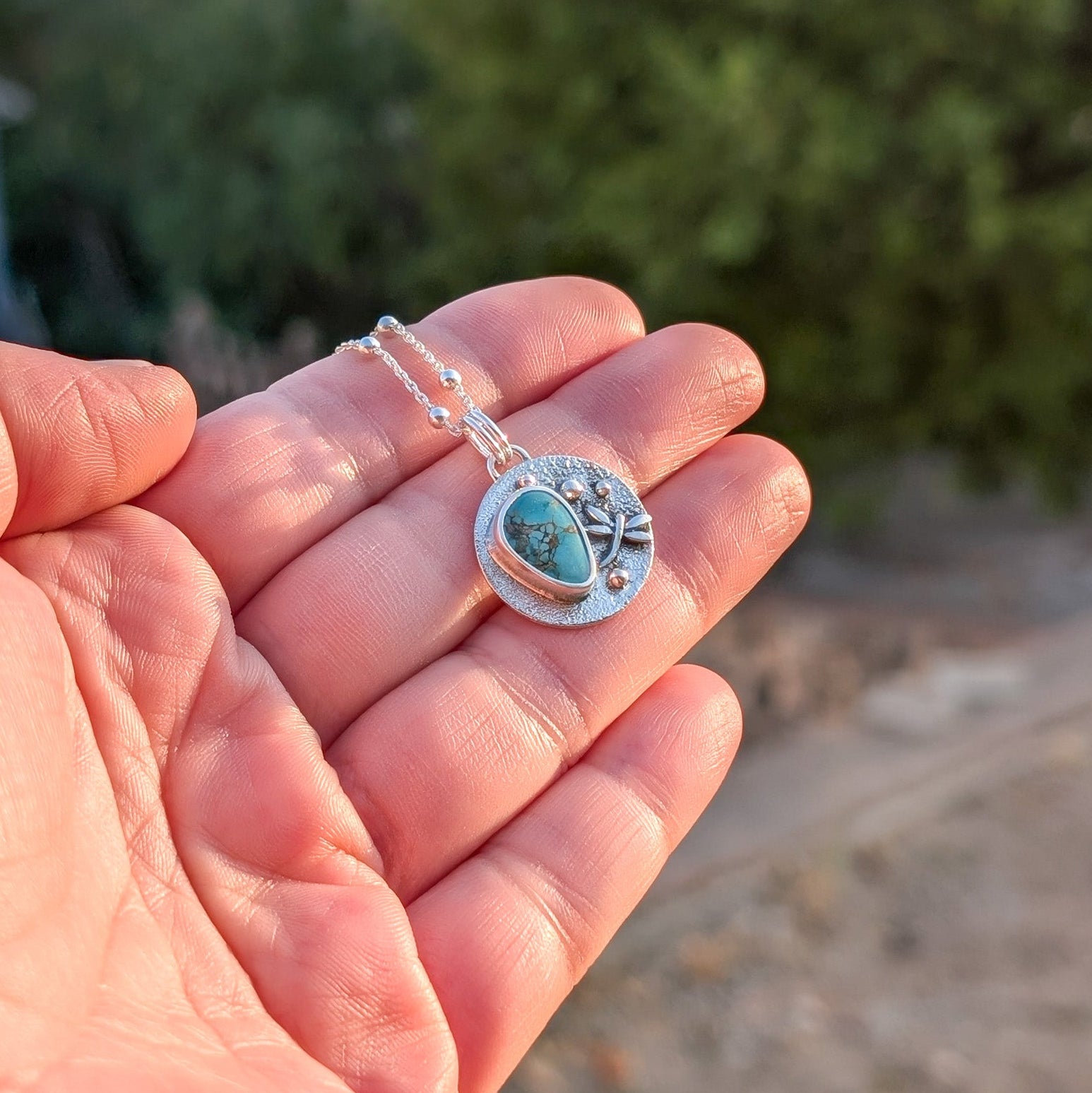 Colgante de plata con Turquesa y Libelula