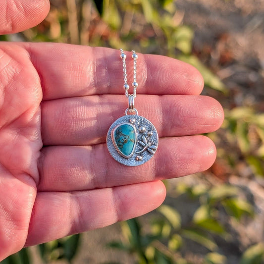 Colgante de plata con Turquesa y Libelula