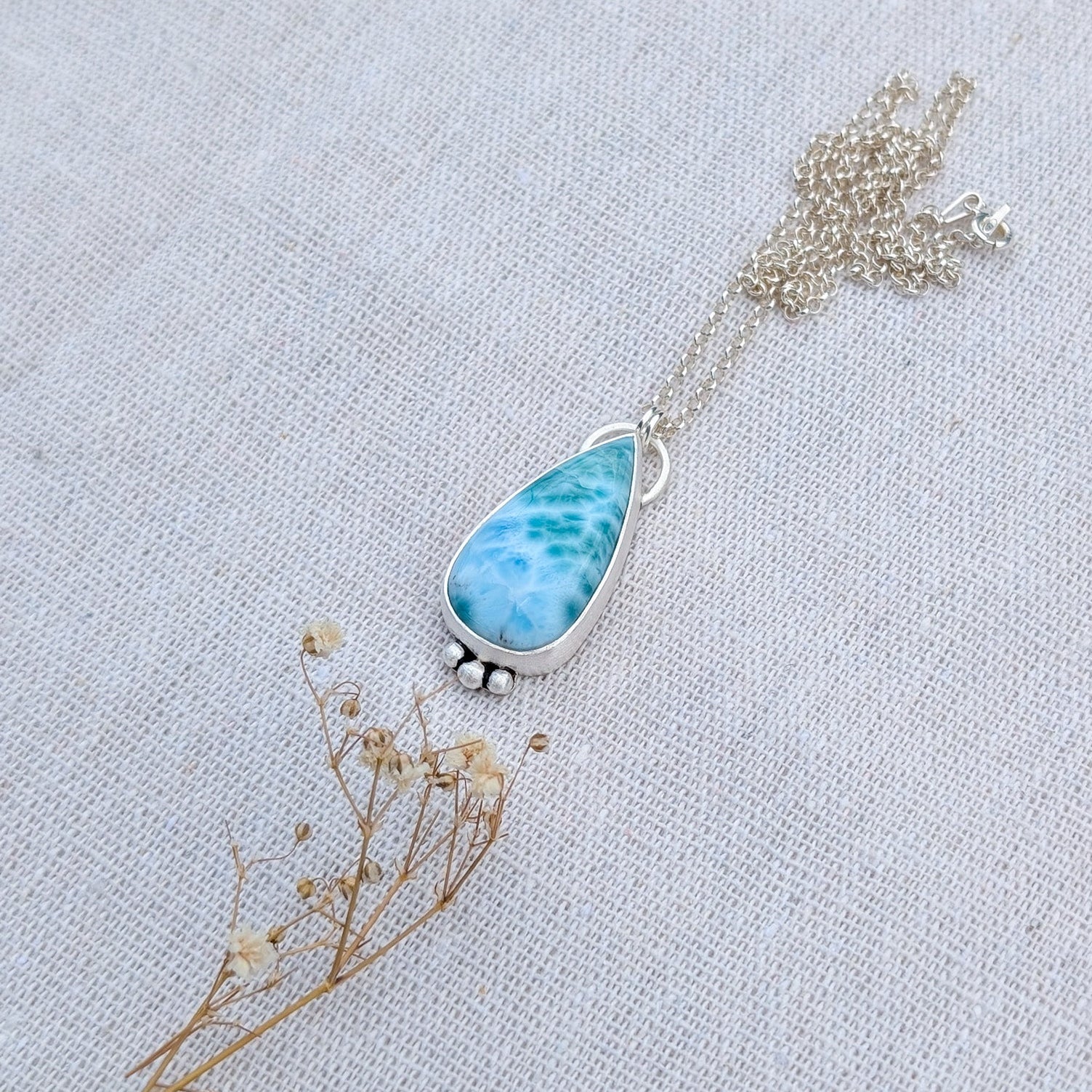 Colgante de plata con Larimar