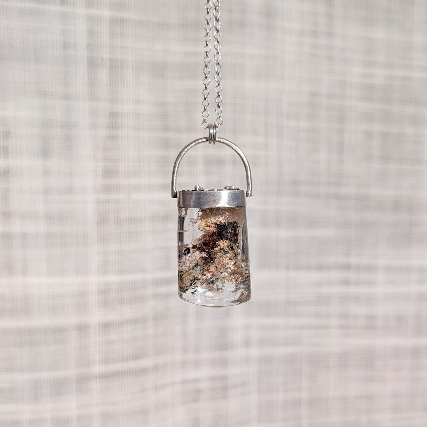 Colgante de plata con Lodolita Cuarzo Jardín