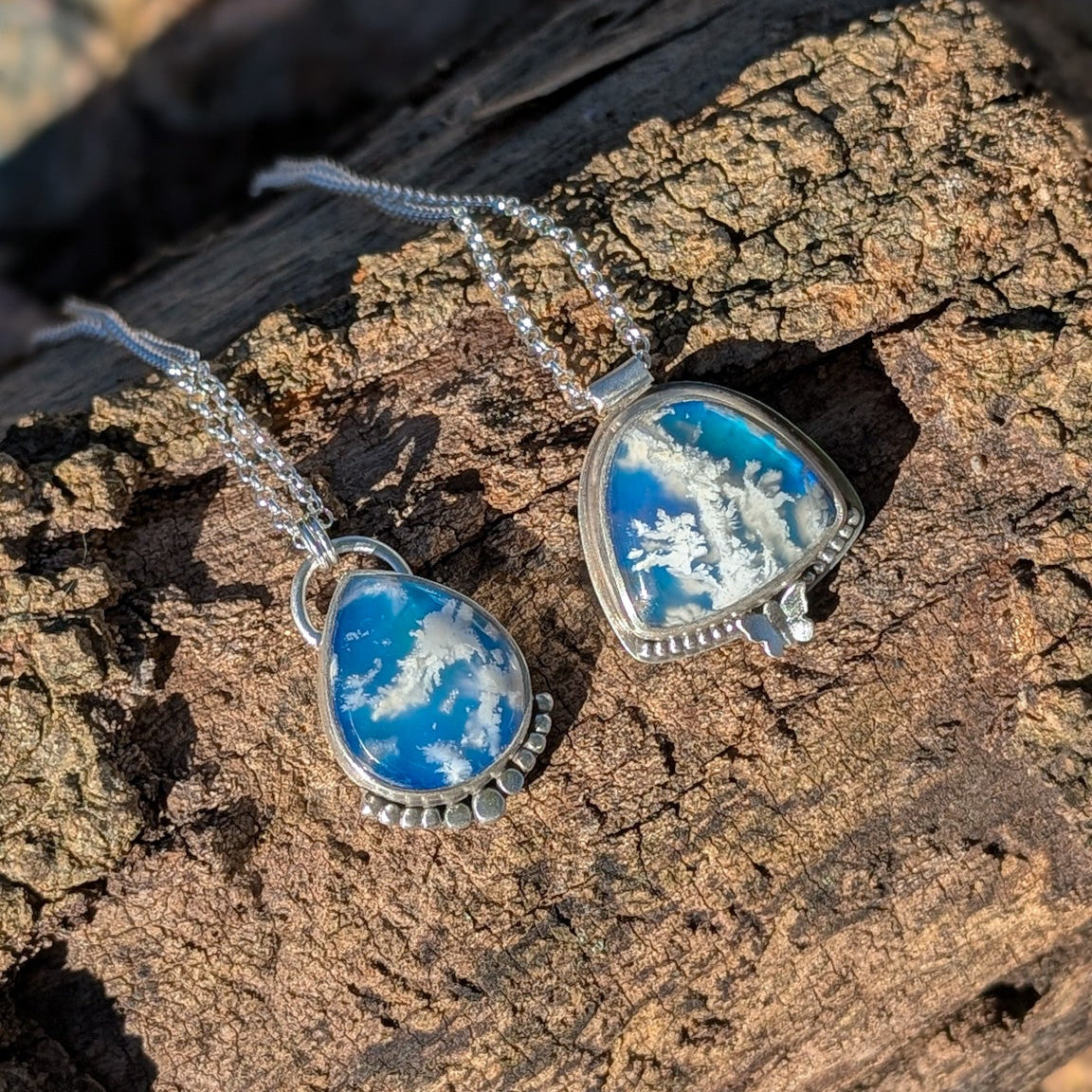 Colgante de plata con ágata pluma