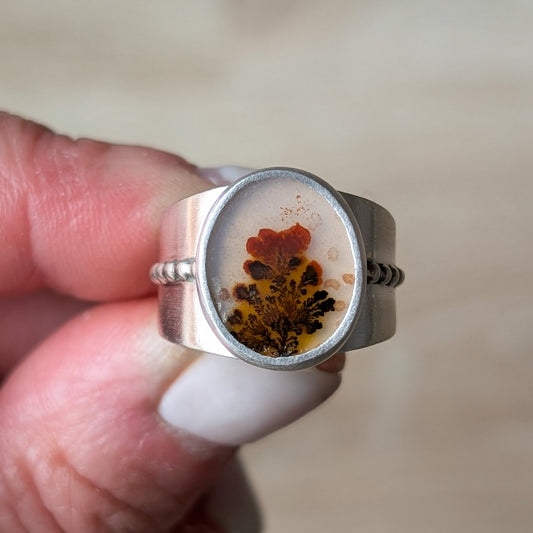 Anillo ágata dendrítica
