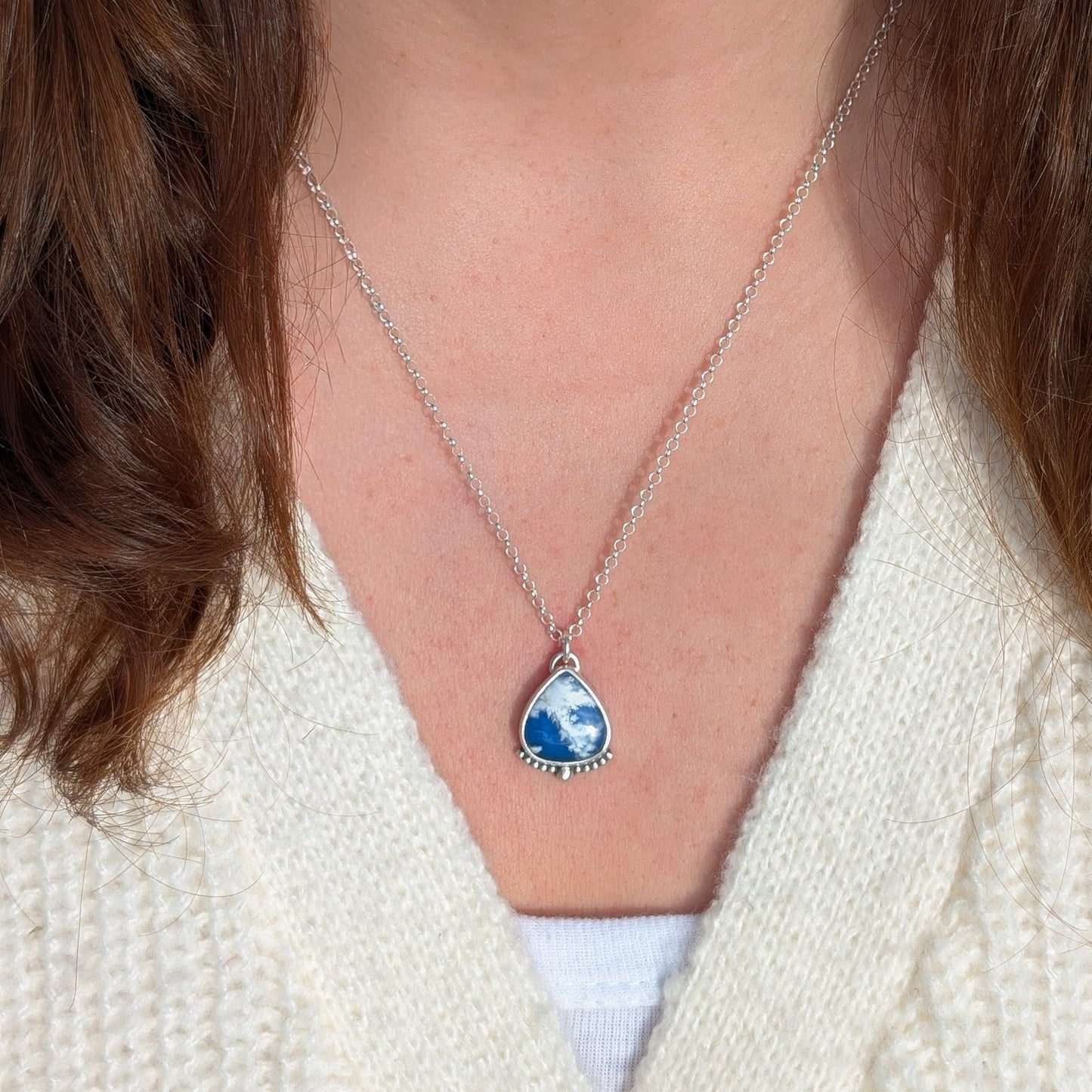 Colgante de plata con ágata pluma