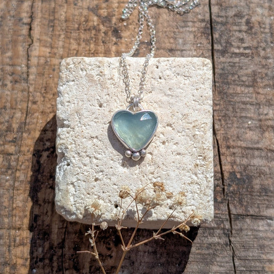 Colgante de plata con aguamarina corazón