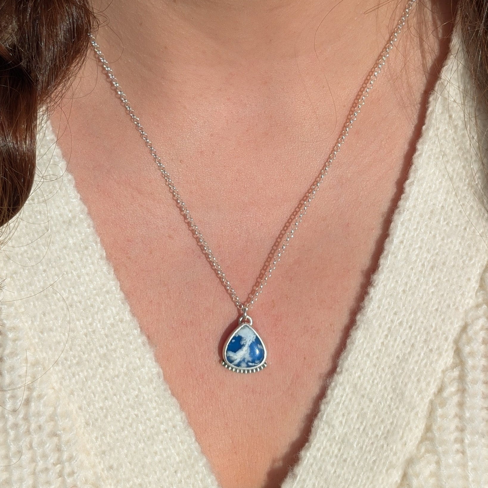 Colgante de plata con ágata pluma