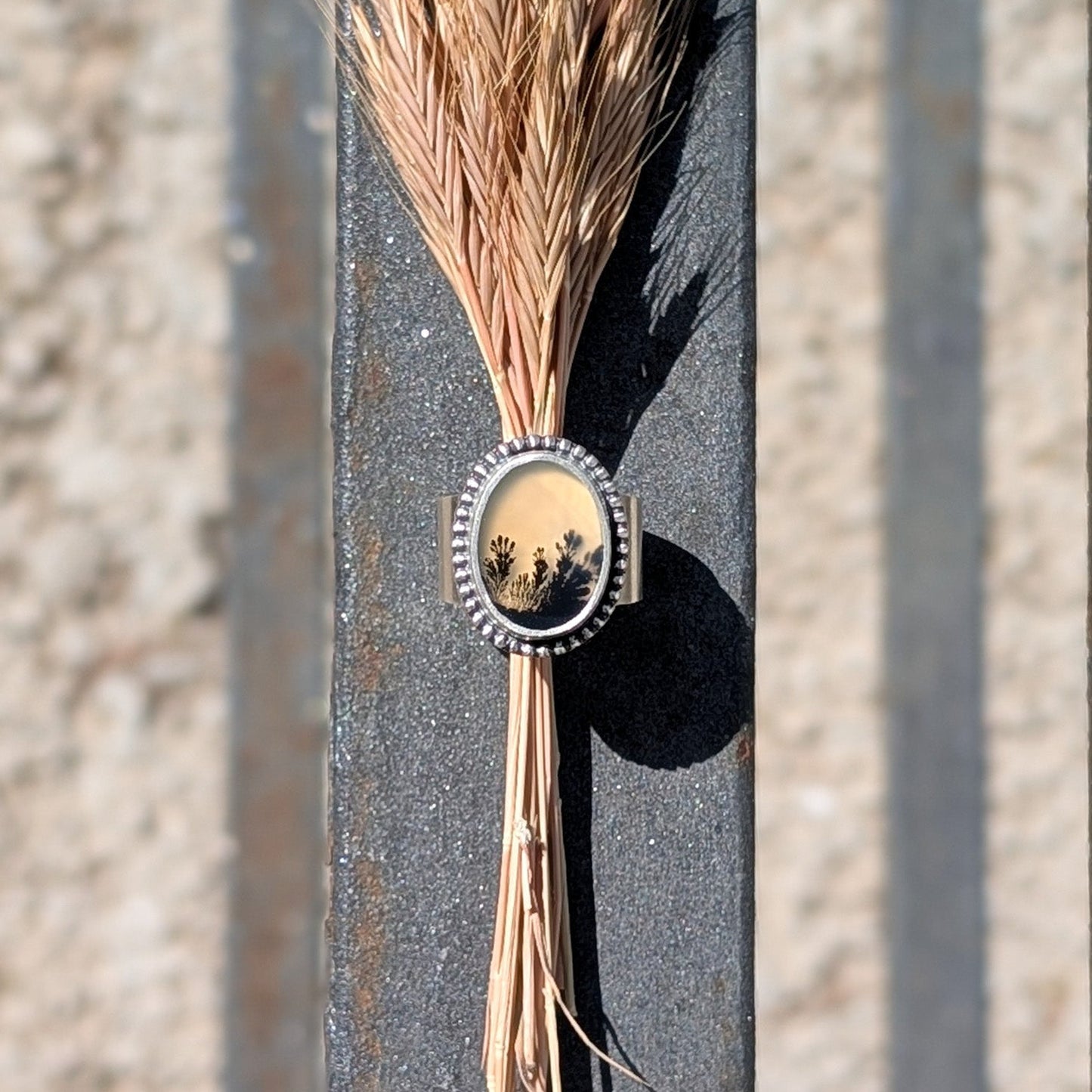 Anillo de plata con ágata dendrítica