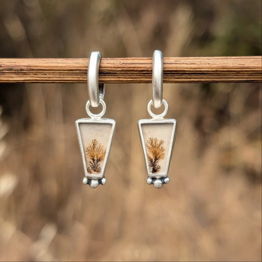 Pendientes con ágatas dendríticas