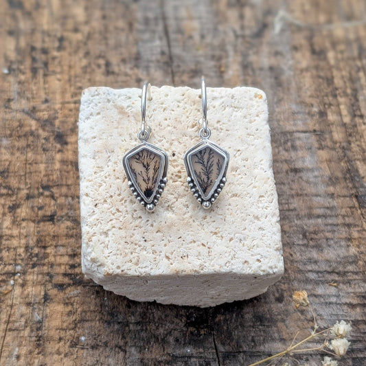 Pendientes de plata con ágata dendritica