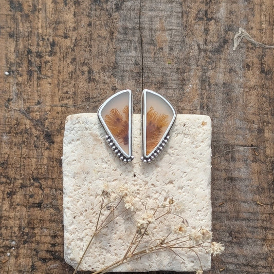 Pendientes ágata dendritica