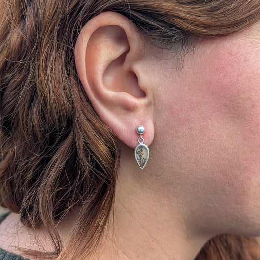 Pendientes de plata con ágatas dendríticas