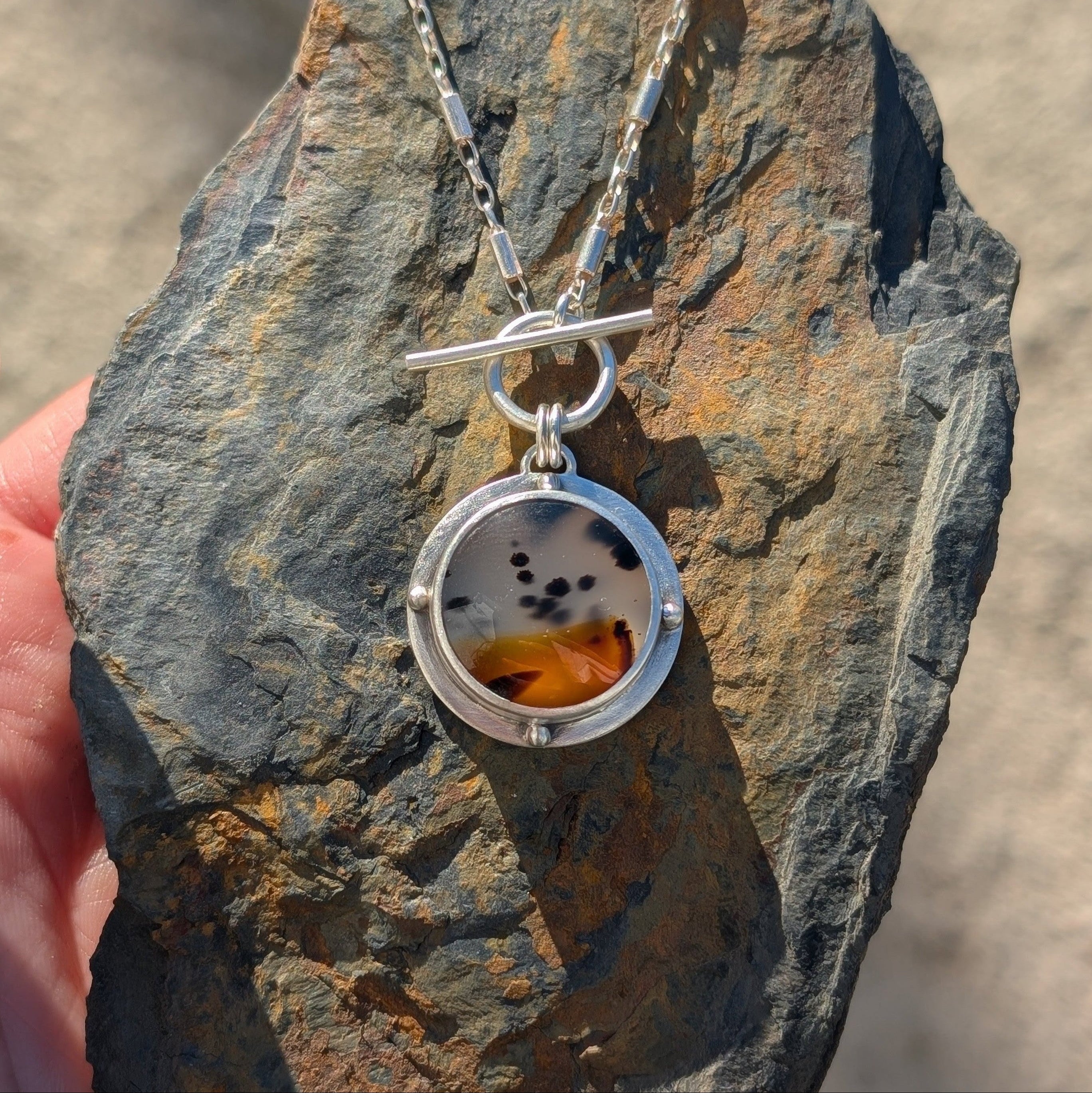 Colgante de plata con ágata de montana